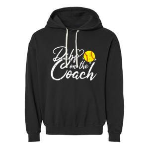 Dibs On The Coach Funny Coach's Wife Softball Gift Garment-Dyed Fleece Hoodie