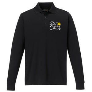 Dibs On The Coach Funny Coach's Wife Softball Gift Performance Long Sleeve Polo