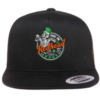 Dibs On The Redhead Shamrock St Patricks Day Irish skeleton Flat Bill Trucker Hat