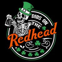 Dibs On The Redhead Shamrock St Patricks Day Irish skeleton Flat Bill Trucker Hat
