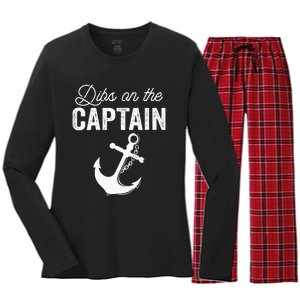 Dibs On The Captain Women's Long Sleeve Flannel Pajama Set 