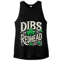 Dibs On The Redhead Funny St Patricks Day Drinking Ladies PosiCharge Tri-Blend Wicking Tank