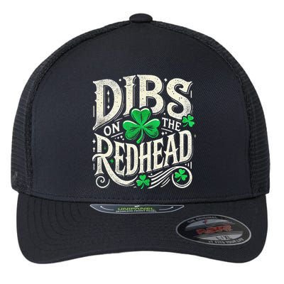 Dibs On The Redhead Funny St Patricks Day Drinking Flexfit Unipanel Trucker Cap