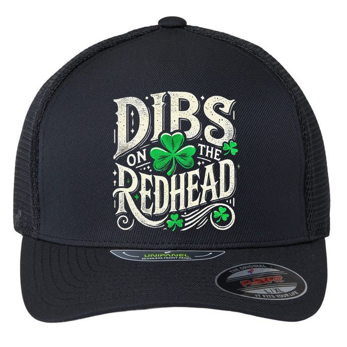 Dibs On The Redhead Funny St Patricks Day Drinking Flexfit Unipanel Trucker Cap