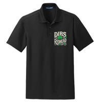 Dibs On The Redhead Funny St Patricks Day Drinking Dry Zone Grid Polo