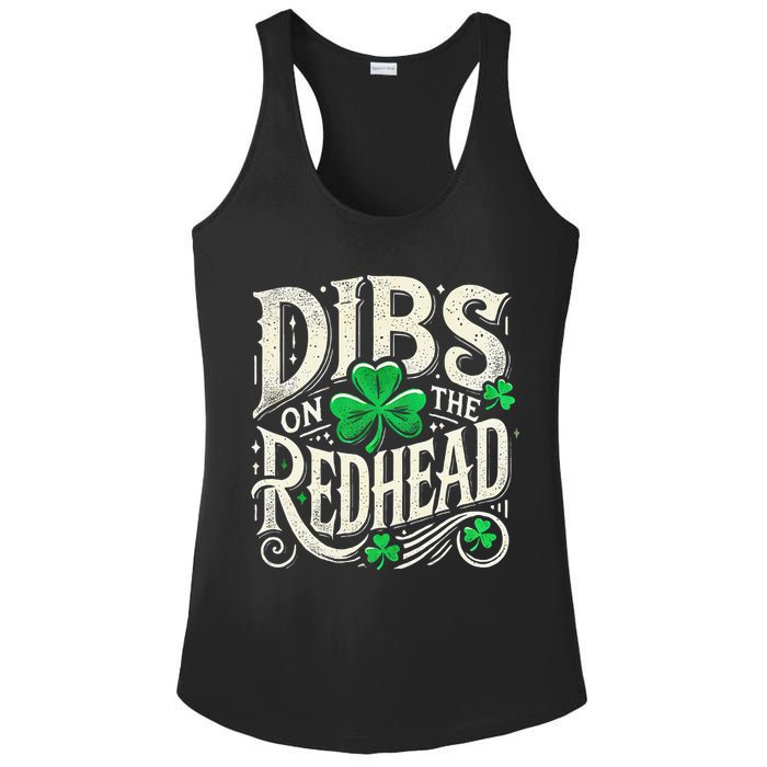 Dibs On The Redhead Funny St Patricks Day Drinking Ladies PosiCharge Competitor Racerback Tank