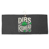 Dibs On The Redhead Funny St Patricks Day Drinking Large Microfiber Waffle Golf Towel