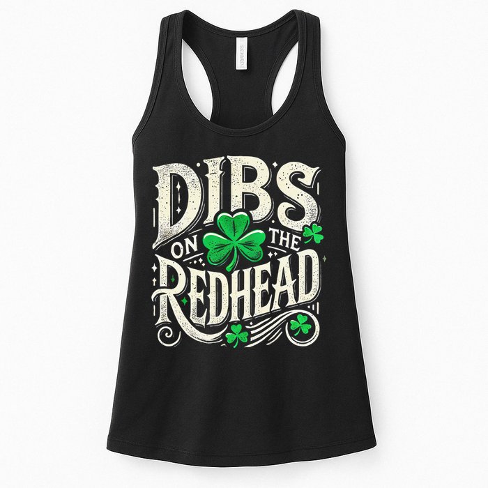 Dibs On The Redhead Funny St Patricks Day Drinking Womens Tank Top