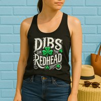 Dibs On The Redhead Funny St Patricks Day Drinking Womens Tank Top
