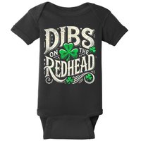 Dibs On The Redhead Funny St Patricks Day Drinking Baby Bodysuit