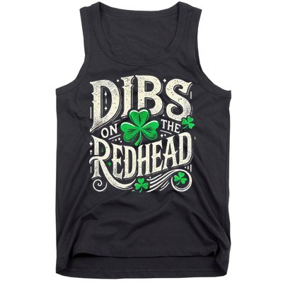 Dibs On The Redhead Funny St Patricks Day Drinking Tank Top