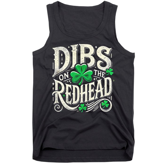 Dibs On The Redhead Funny St Patricks Day Drinking Tank Top