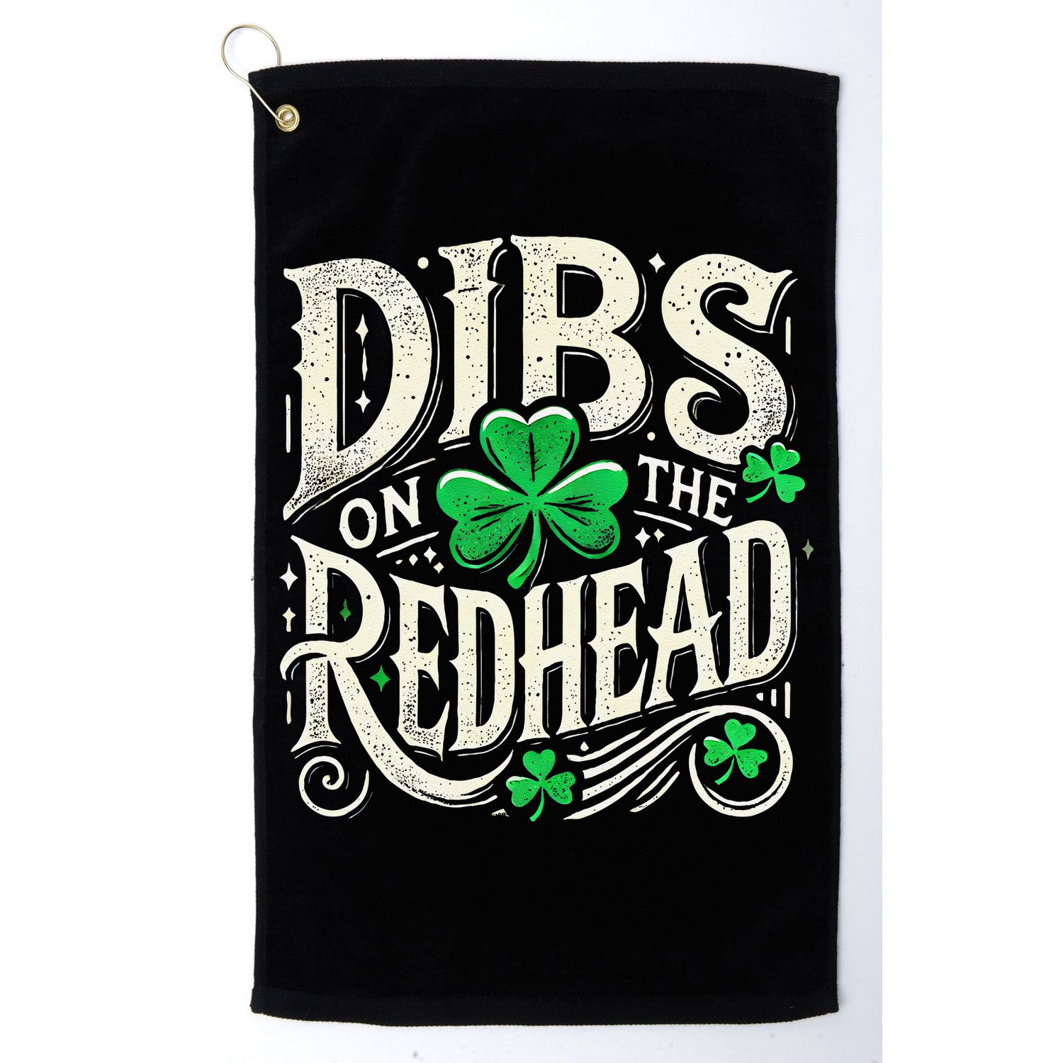 Dibs On The Redhead Funny St Patricks Day Drinking Golf Towel