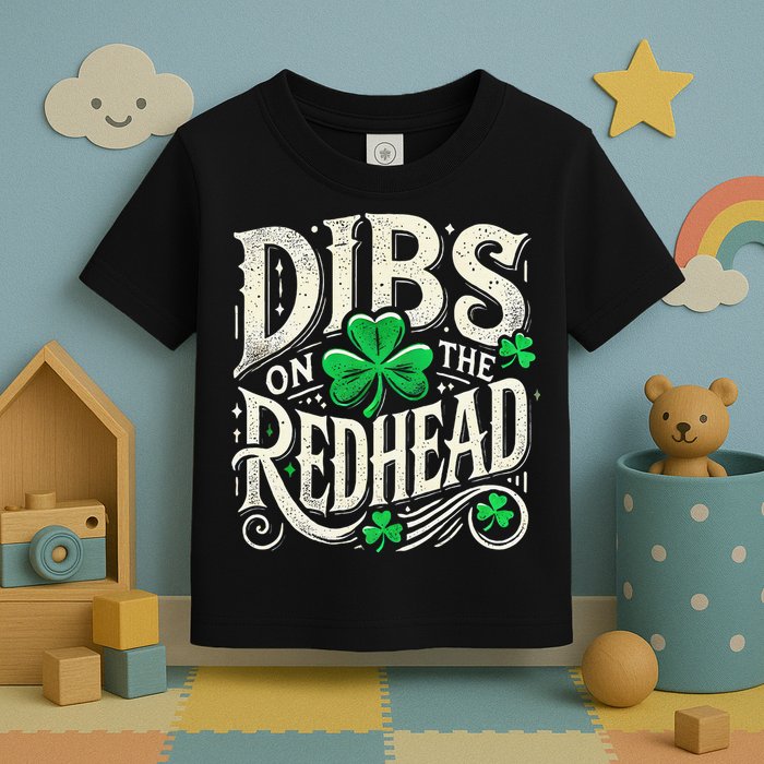 Dibs On The Redhead Funny St Patricks Day Drinking Toddler T-Shirt