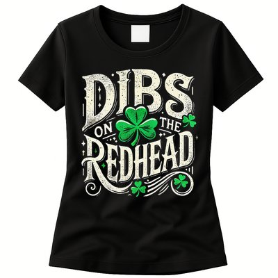 Dibs On The Redhead Funny St Patricks Day Drinking Womens T-Shirt