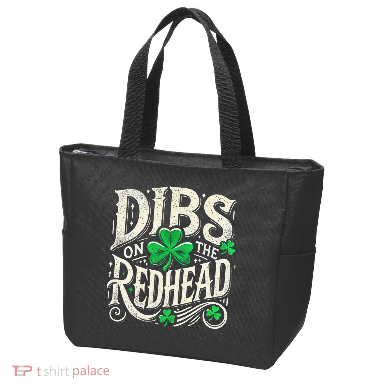 Dibs On The Redhead Funny St Patricks Day Drinking Zip Tote Bag