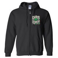 Dibs On The Redhead Funny St Patricks Day Drinking Full Zip Hoodie