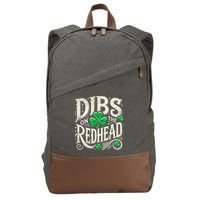 Dibs On The Redhead Funny St Patricks Day Drinking Cotton Canvas Backpack