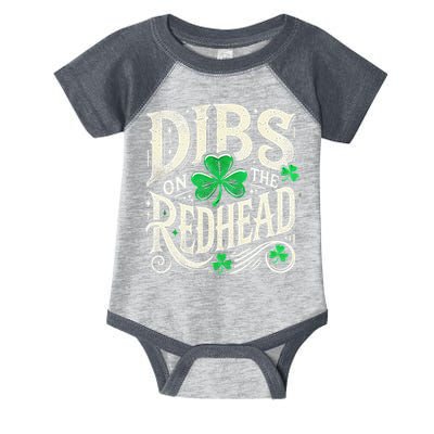 Dibs On The Redhead Funny St Patricks Day Drinking Infant Baby Jersey Bodysuit