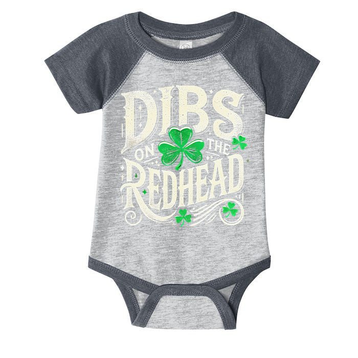 Dibs On The Redhead Funny St Patricks Day Drinking Infant Baby Jersey Bodysuit