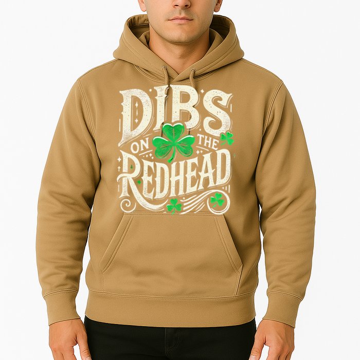 Dibs On The Redhead Funny St Patricks Day Drinking Hoodie