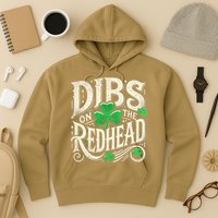 Dibs On The Redhead Funny St Patricks Day Drinking Hoodie