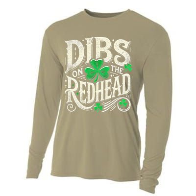 Dibs On The Redhead Funny St Patricks Day Drinking Cooling Performance Long Sleeve Crew