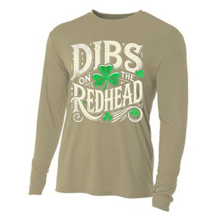 Dibs On The Redhead Funny St Patricks Day Drinking Cooling Performance Long Sleeve Crew