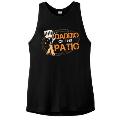 Daddio Of The Patio Grilling Sausage BBQ Barbecue Top Grill Ladies PosiCharge Tri-Blend Wicking Tank