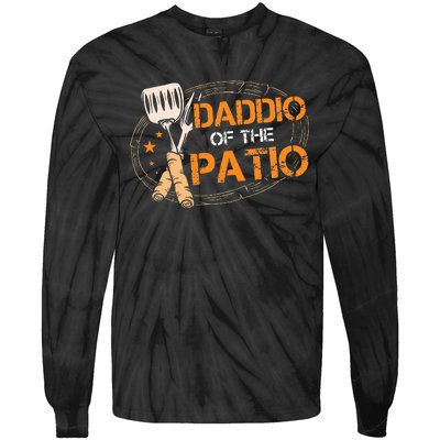 Daddio Of The Patio Grilling Sausage BBQ Barbecue Top Grill Tie-Dye Long Sleeve Shirt