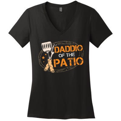 Daddio Of The Patio Grilling Sausage BBQ Barbecue Top Grill Women's V-Neck T-Shirt