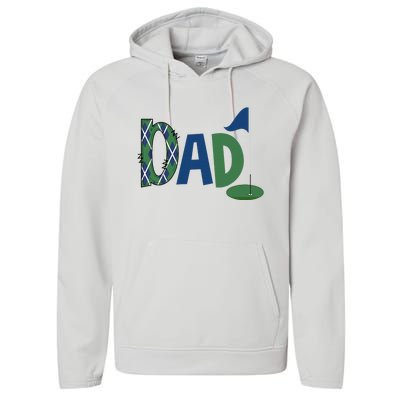 Dad Of The Birthday Boy Hole In One Golf Sport Matching Performance Fleece Hoodie