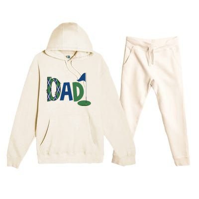 Dad Of The Birthday Boy Hole In One Golf Sport Matching Premium Hooded Sweatsuit Set