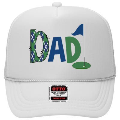 Dad Of The Birthday Boy Hole In One Golf Sport Matching High Crown Mesh Back Trucker Hat