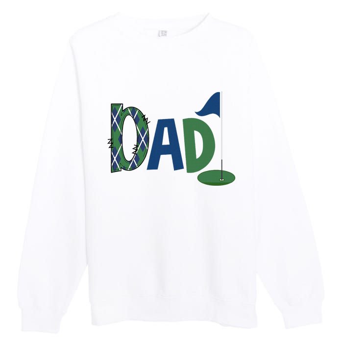 Dad Of The Birthday Boy Hole In One Golf Sport Matching Premium Crewneck Sweatshirt