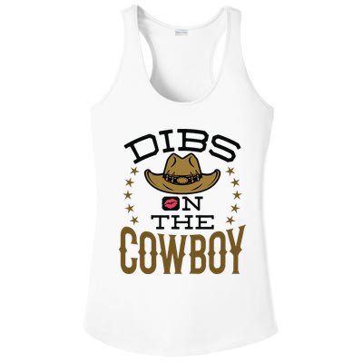 Dibs On The Cowboy Rodeo Girlfriend Wife Women Ladies PosiCharge Competitor Racerback Tank