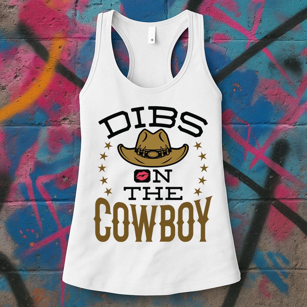 Dibs On The Cowboy Rodeo Girlfriend Wife Women Womens Tank Top