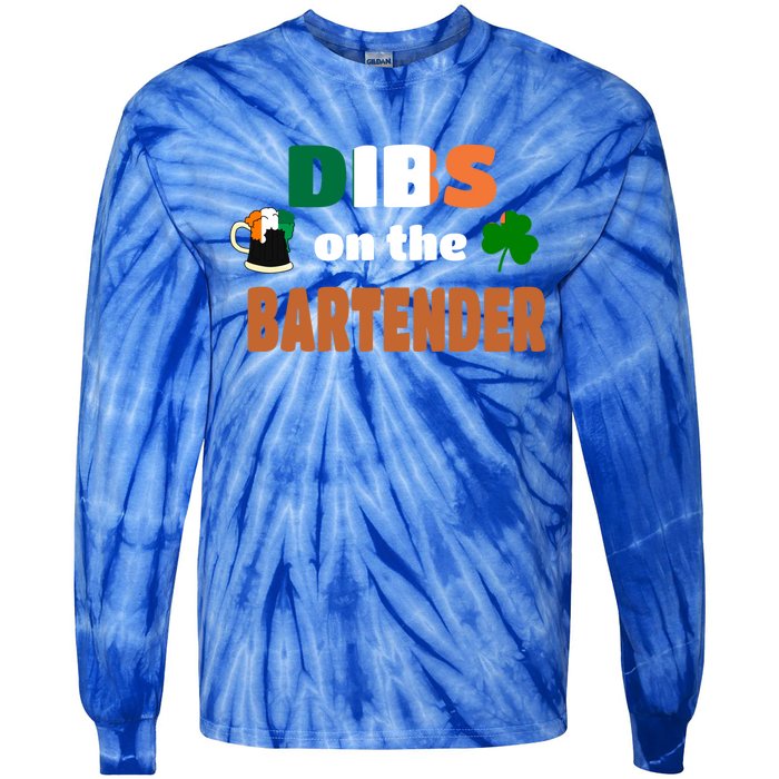 Dibs On The Bartender Cool Gift Funny St Patricks Day Ing Gift Tie-Dye Long Sleeve Shirt