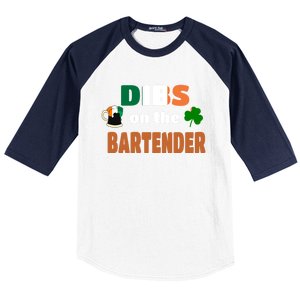 Dibs On The Bartender Cool Gift Funny St Patricks Day Ing Gift Baseball Sleeve Shirt