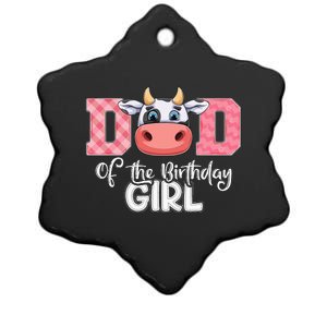 Dad of The Birthday Cow Family Cow Farm Matching Ceramic Star Ornament