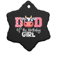 Dad of The Birthday Cow Family Cow Farm Matching Ceramic Star Ornament