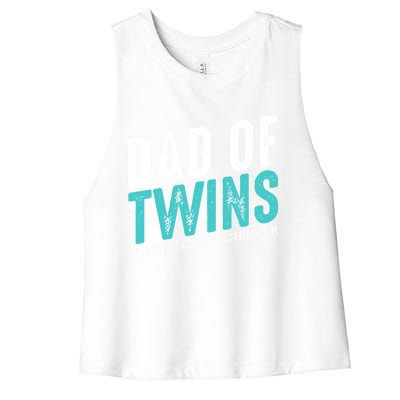 Dad Of Twins Classic Overachiever Family Funny Fatherhood Gift Women's Racerback Cropped Tank