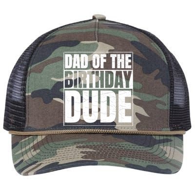 Dad of the Birthday Dude | Birthday Party Proud Dad of Boy Retro Rope Trucker Hat Cap