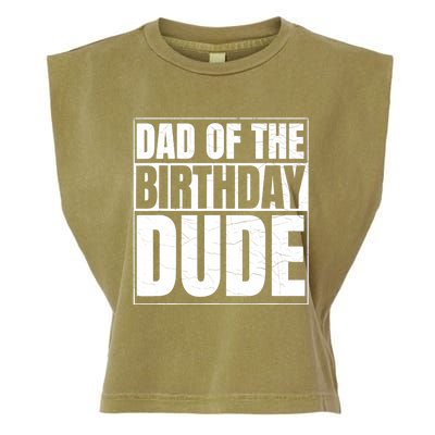 Dad of the Birthday Dude | Birthday Party Proud Dad of Boy Garment-Dyed Women's Muscle Tee