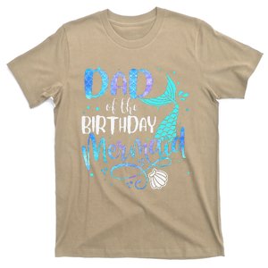 Dad Of The Birthday Mermaid Family Matching Party Squad T-Shirt