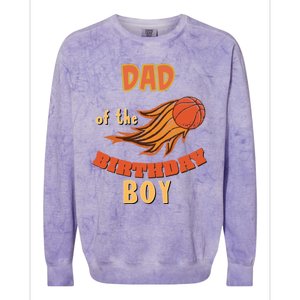 Dad Of The Birthday Basketball Theme Matching Family Great Gift Colorblast Crewneck Sweatshirt