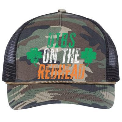 Dibs On The Redhead Shamrock St. Patrick's Day Drinking Retro Rope Trucker Hat Cap