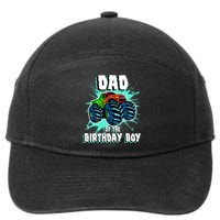 Dad Of The Birthday Boy Monster Truck Birthday Party Gift 7-Panel Snapback Hat