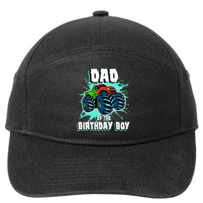 Dad Of The Birthday Boy Monster Truck Birthday Party Gift 7-Panel Snapback Hat