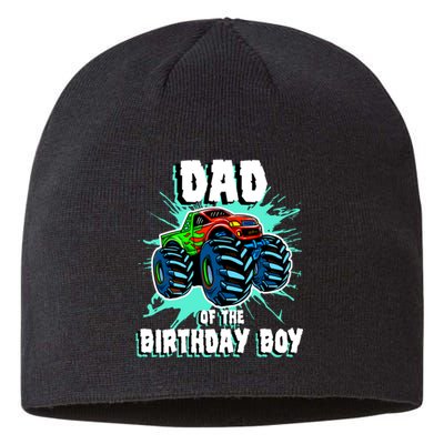 Dad Of The Birthday Boy Monster Truck Birthday Party Gift Sustainable Beanie